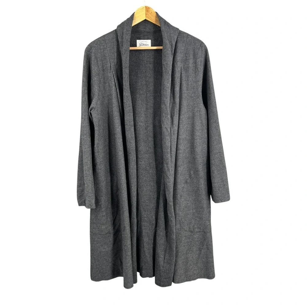 Factelier Coatigan Made in Japan Grey Cardigan Duster‎ Open Front One Size